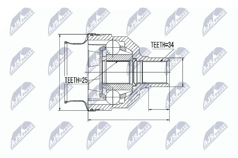 Zestaw przegubu, wał napędowy NTY NPW-PL-025