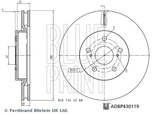 Tarcza hamulcowa BLUE PRINT ADBP430119