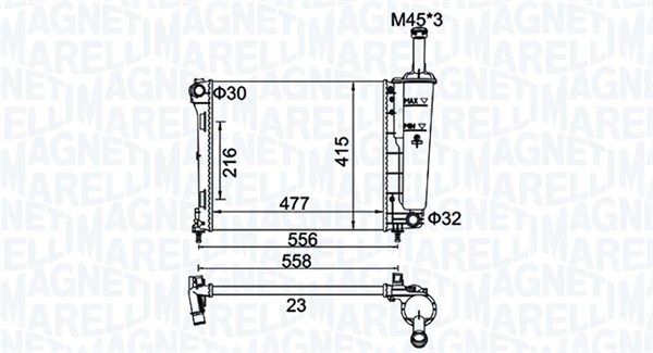 Chłodnica, układ chłodzenia silnika MAGNETI MARELLI 350213183900