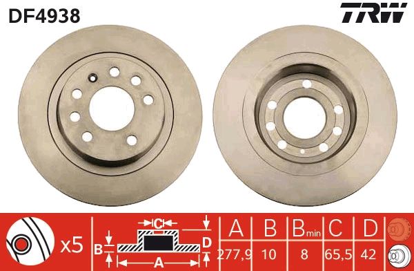 Tarcza hamulcowa TRW DF4938
