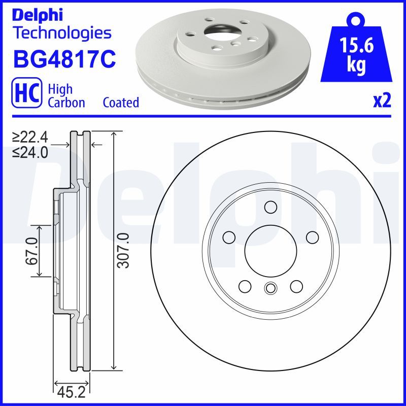 Tarcza hamulcowa DELPHI BG4817C