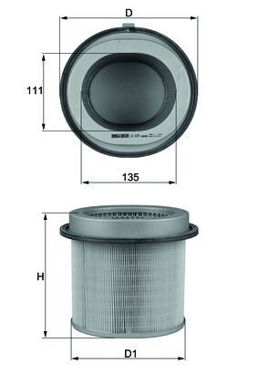 Filtr powietrza MAHLE LX670