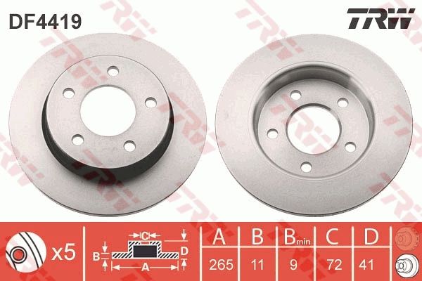 Tarcza hamulcowa TRW DF4419