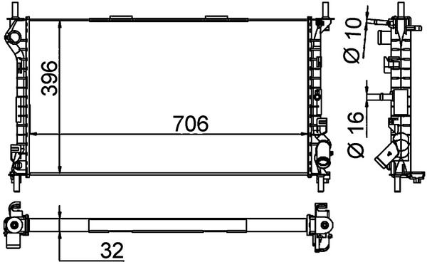 Chłodnica, układ chłodzenia silnika MAHLE cr 1196 000p