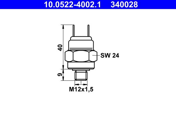 Przełącznik ciśnieniowy, hydraulika hamulcowa ATE 10.0522-4002.1