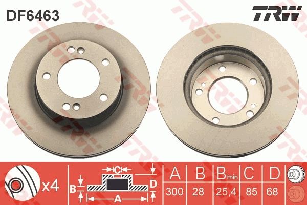 Tarcza hamulcowa TRW DF6463