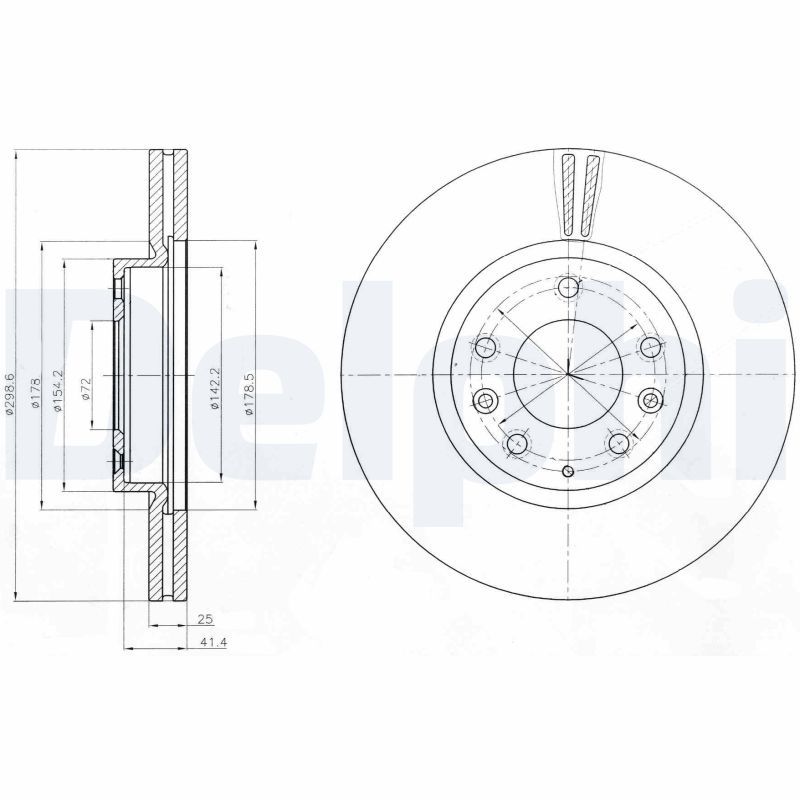 Tarcza hamulcowa DELPHI BG4255C