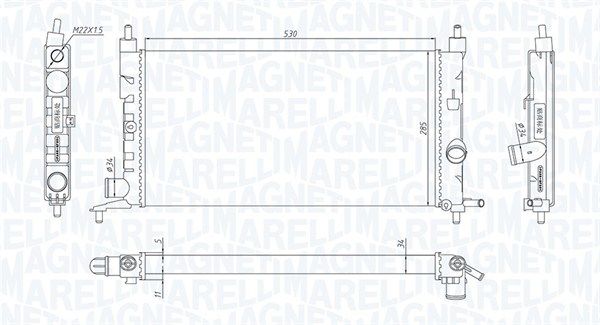 Chłodnica, układ chłodzenia silnika MAGNETI MARELLI 350213190400