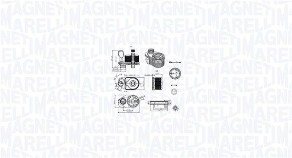 Chłodnica oleju, olej silnikowy MAGNETI MARELLI 350300001100