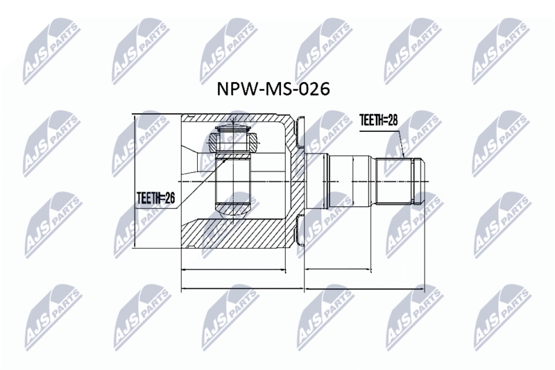 Zestaw przegubu, wał napędowy NTY NPW-MS-026