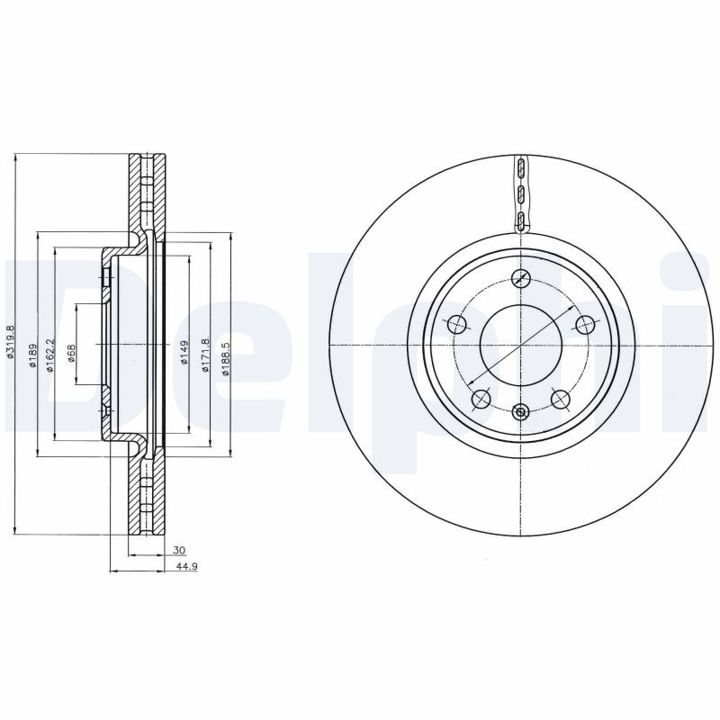 Tarcza hamulcowa DELPHI BG4346C