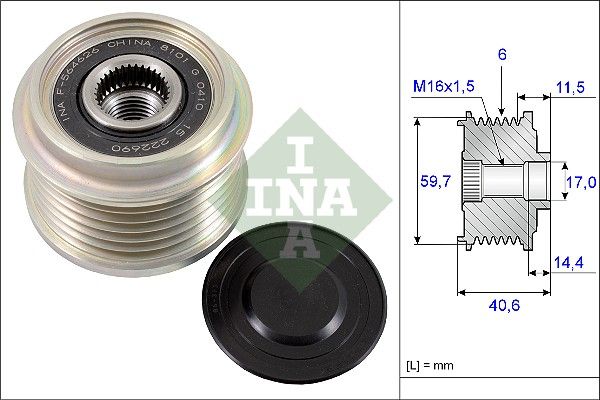 Alternator - sprzęgło jednokierunkowe INA 535022710