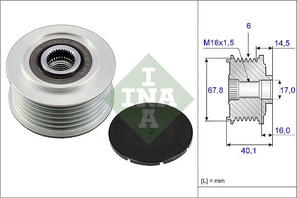 Alternator - sprzęgło jednokierunkowe INA 535004710