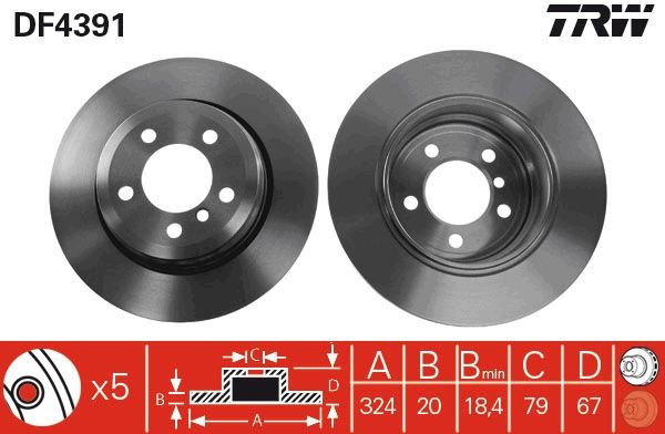 Tarcza hamulcowa TRW DF4391