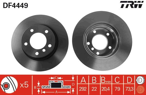 Tarcza hamulcowa TRW DF4449