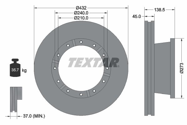 Tarcza hamulcowa TEXTAR 93142900