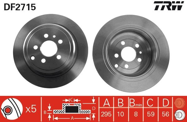 Tarcza hamulcowa TRW DF2715