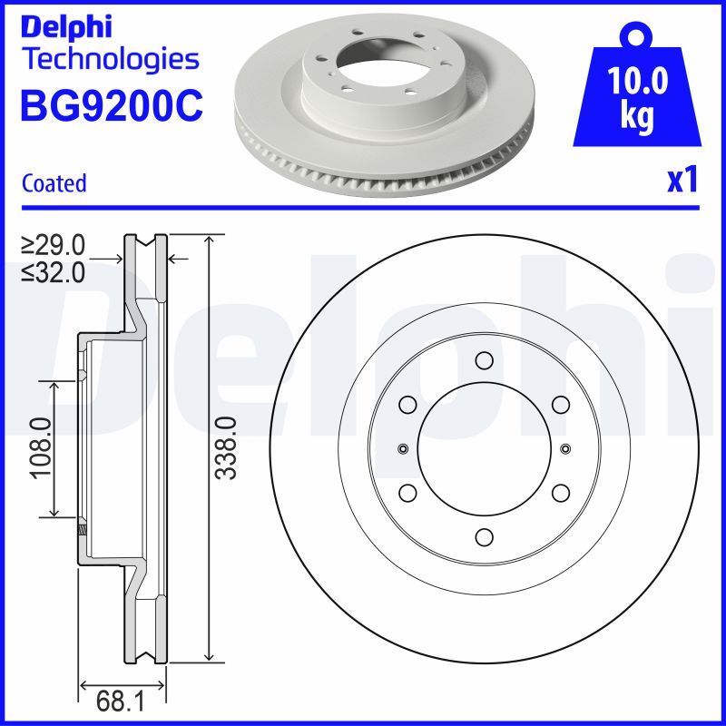 Tarcza hamulcowa DELPHI BG9200C