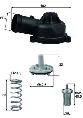 Termostat, płyn chłodzący MAHLE TI24483D
