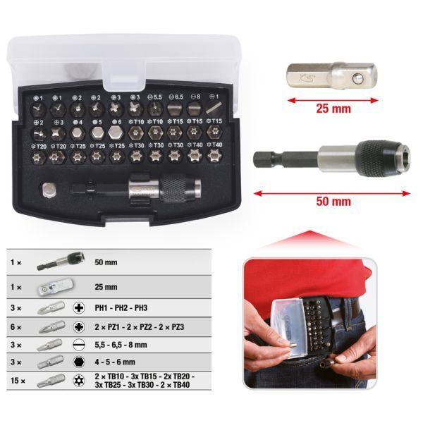 Zestaw, nakładki do wkrętaków (bity) KS TOOLS 911.2060