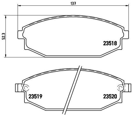 Zestaw klocków hamulcowych, hamulce tarczowe BREMBO P 54 027