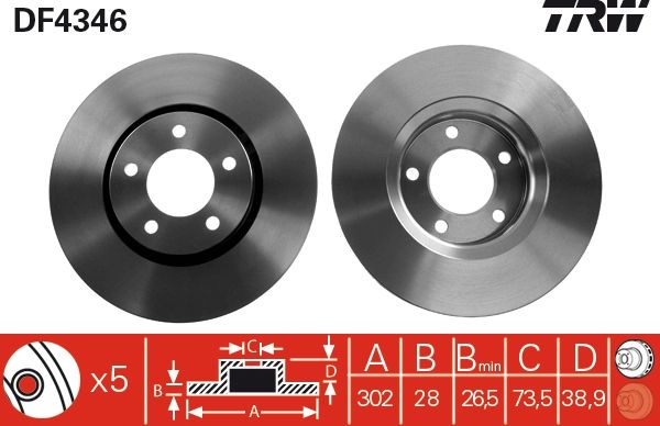 Tarcza hamulcowa TRW DF4346