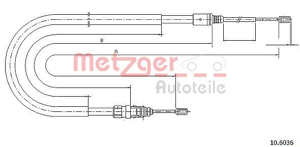 Cięgło, hamulec postojowy METZGER 10.6036