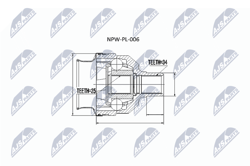Zestaw przegubu, wał napędowy NTY NPW-PL-006