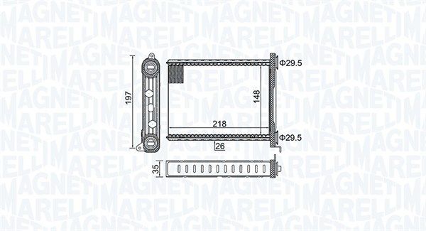 Wymiennik ciepła, ogrzewanie wnętrza MAGNETI MARELLI 350218464000