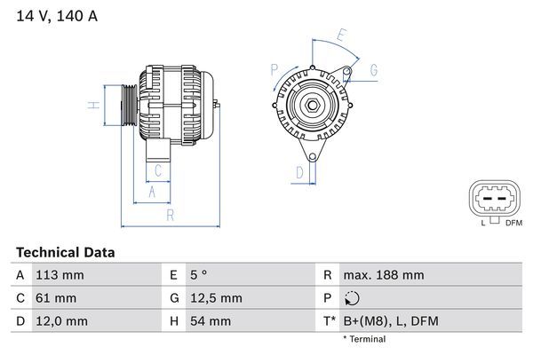 Alternator BOSCH 0 986 080 380