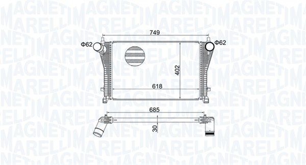 Chłodnica powietrza doładowującego MAGNETI MARELLI 351319205370