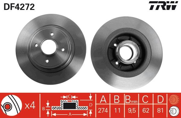 Tarcza hamulcowa TRW df4272
