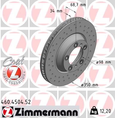 Tarcza hamulcowa ZIMMERMANN 460.4504.52