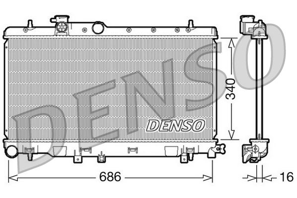 Chłodnica, układ chłodzenia silnika DENSO DRM36006