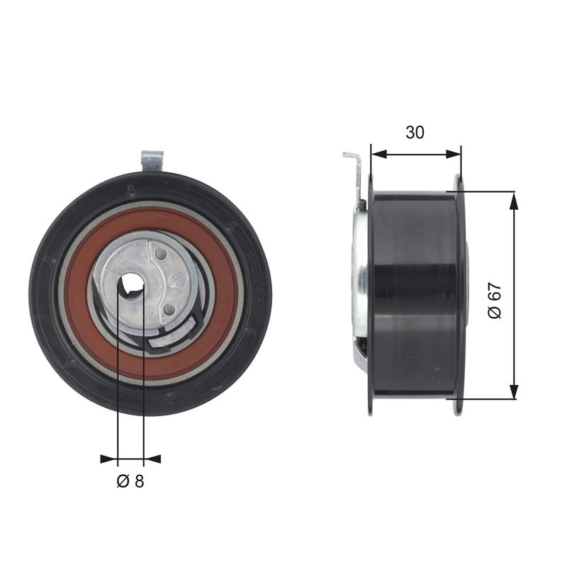 Rolka napinacza, pasek rozrządu GATES t43069