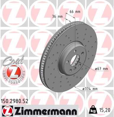 Tarcza hamulcowa ZIMMERMANN 150.2980.52
