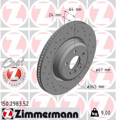 Tarcza hamulcowa ZIMMERMANN 150.2983.52