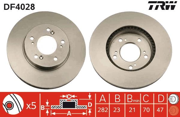 Tarcza hamulcowa TRW DF4028
