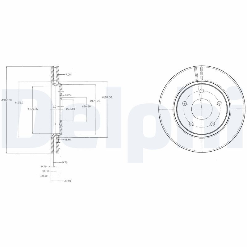 Tarcza hamulcowa DELPHI BG4212
