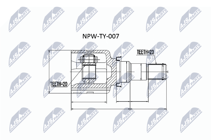 Zestaw przegubu, wał napędowy NTY NPW-TY-007