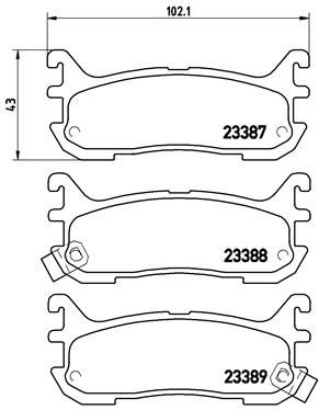 Zestaw klocków hamulcowych, hamulce tarczowe BREMBO P 49 021