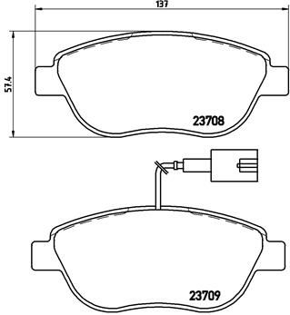 Zestaw klocków hamulcowych, hamulce tarczowe BREMBO P 23 137