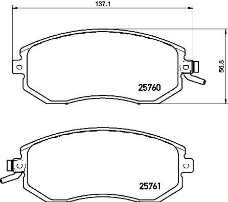 Zestaw klocków hamulcowych, hamulce tarczowe BREMBO P 78 021