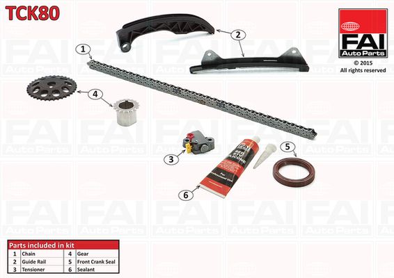 Zestaw łańcucha rozrządu FAI AutoParts tck80