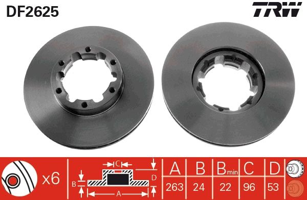 Tarcza hamulcowa TRW DF2625