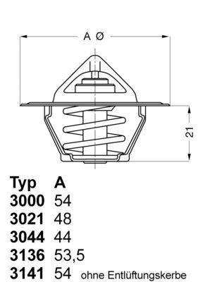 Termostat, płyn chłodzący WAHLER 3141.87D