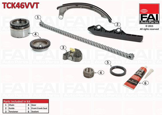 Zestaw łańcucha rozrządu FAI AutoParts tck46vvt