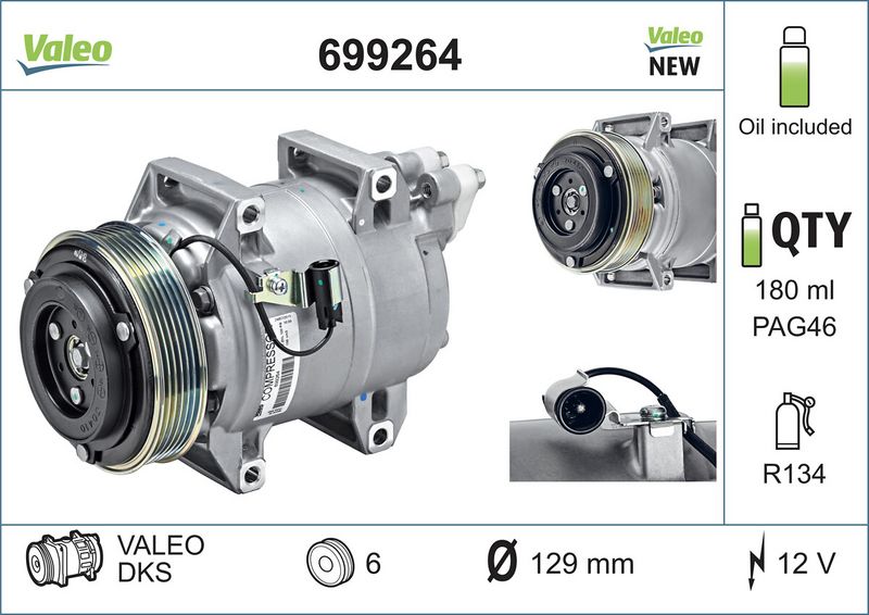 Sprężarka, klimatyzacja VALEO 699264