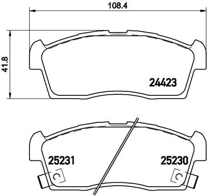 Zestaw klocków hamulcowych, hamulce tarczowe BREMBO P 61 108