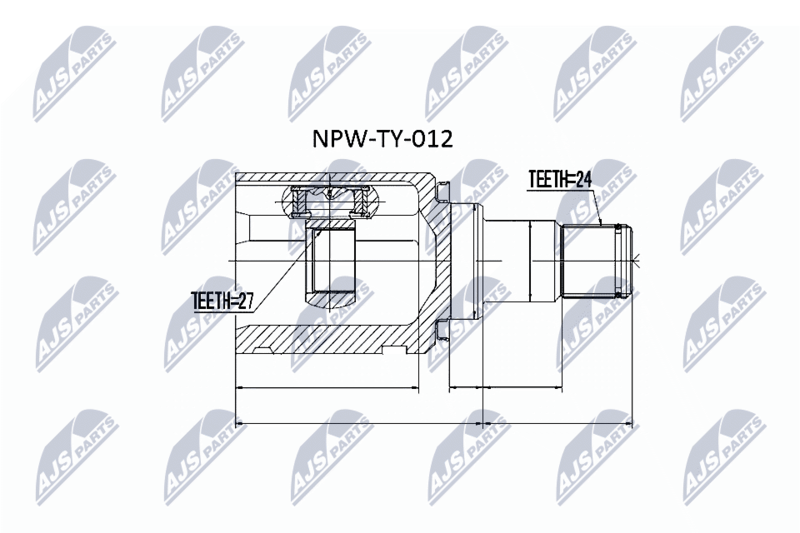 Zestaw przegubu, wał napędowy NTY NPW-TY-012